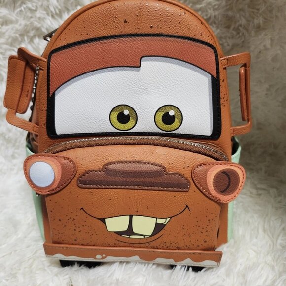 NWT Loungefly Disney Pixar Cars Mater Cosplay Mini Backpack - Picture 2 of 3